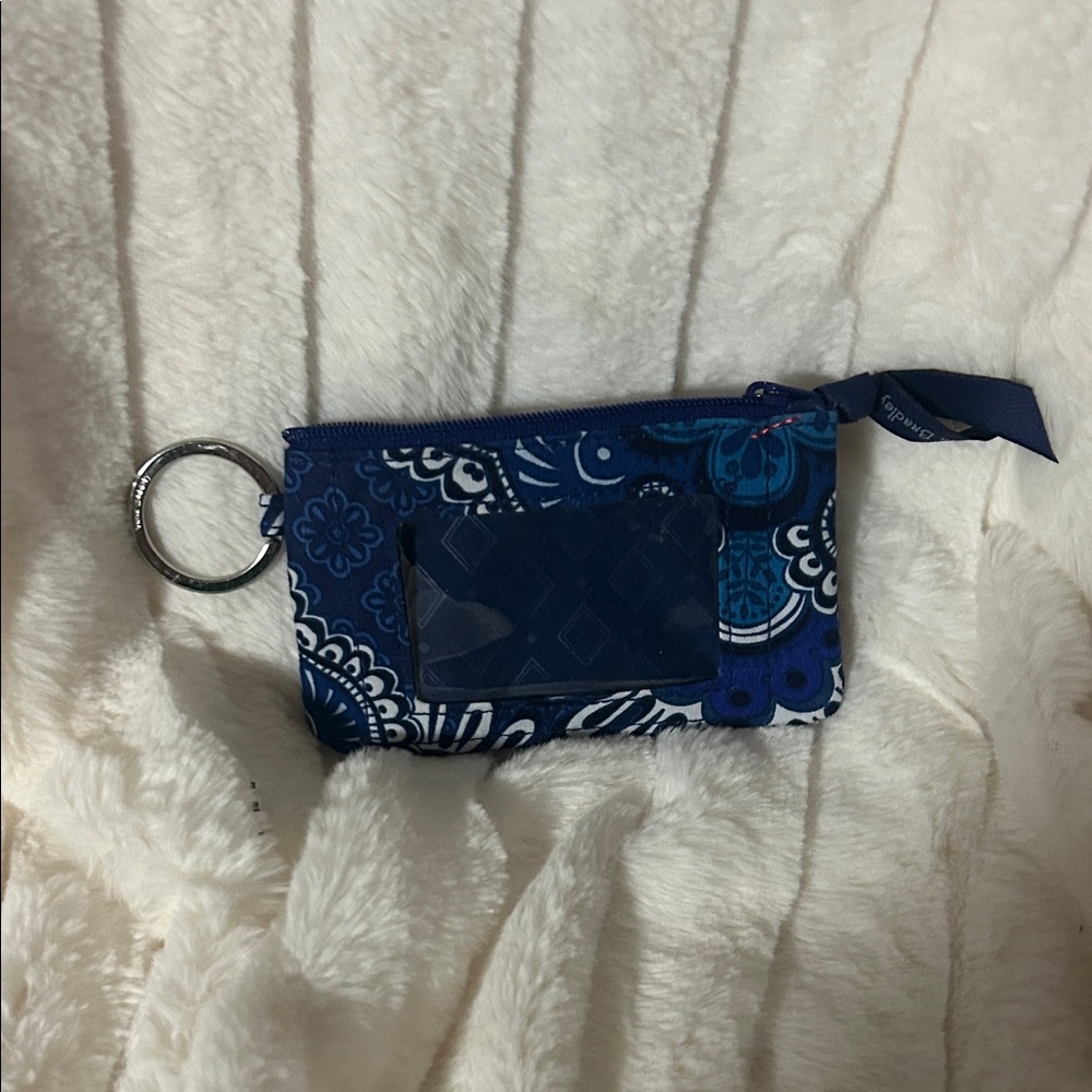 Vera Bradley ID Keychain Wallet Mod Floral Blue
